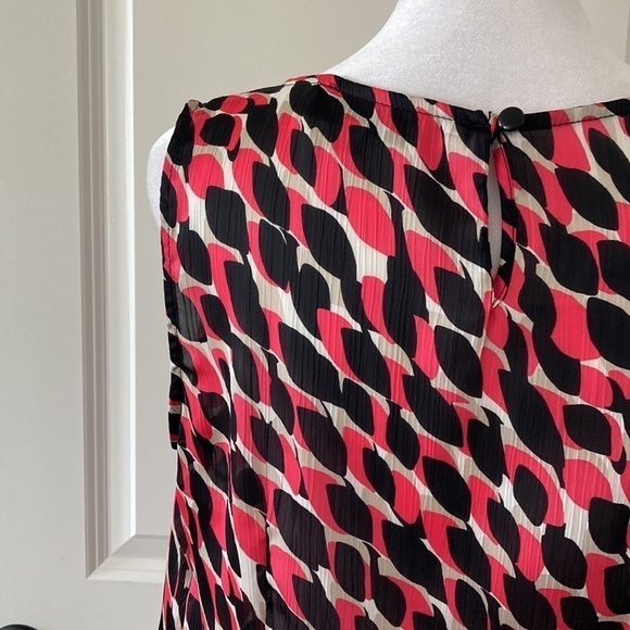 Kasper medium petite sleeveless blouse black pink tan - Picture 8 of 10